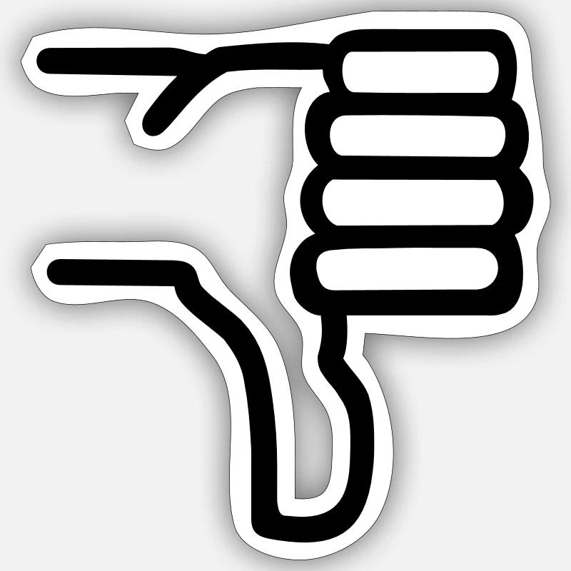 Daumen runter Sticker Größe S (10 x 10 cm)