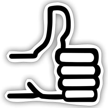 Daumen hoch - Sticker Größe S (10 x 10 cm) - Mattweiß - Vorne