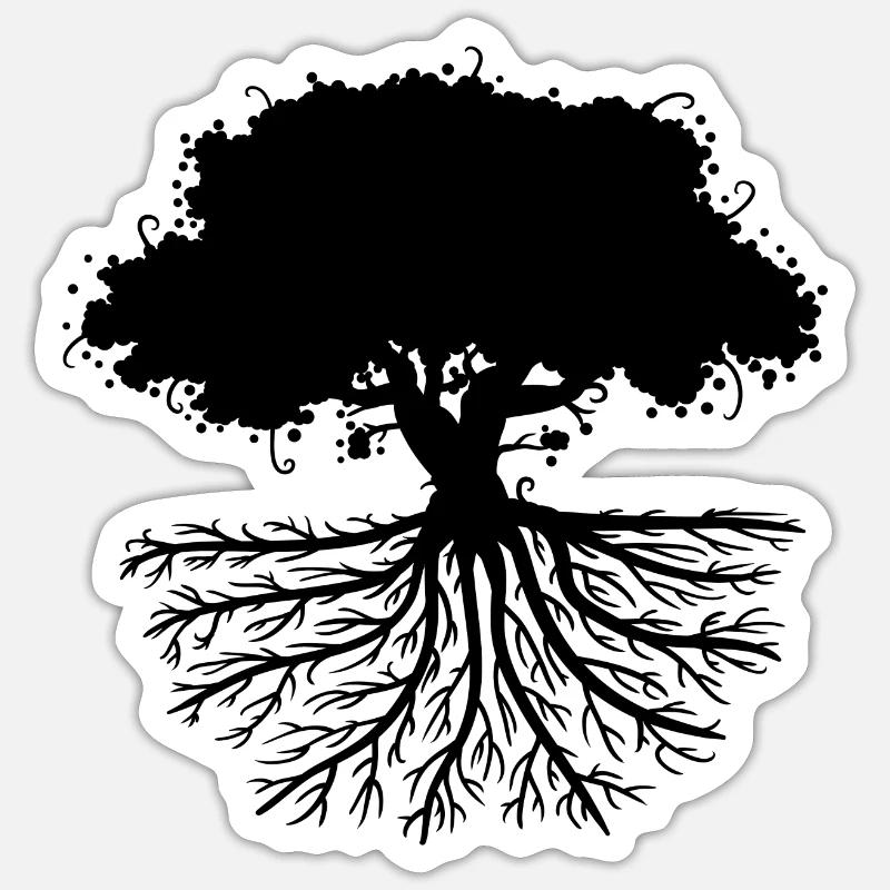 tree roots black Sticker Größe S (10 x 10 cm)
