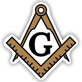 Freimaurer Symbol, Zirkel, Winkel, Gott, Geometrie - Sticker Größe S (10 x 10 cm) - Mattweiß - Vorne