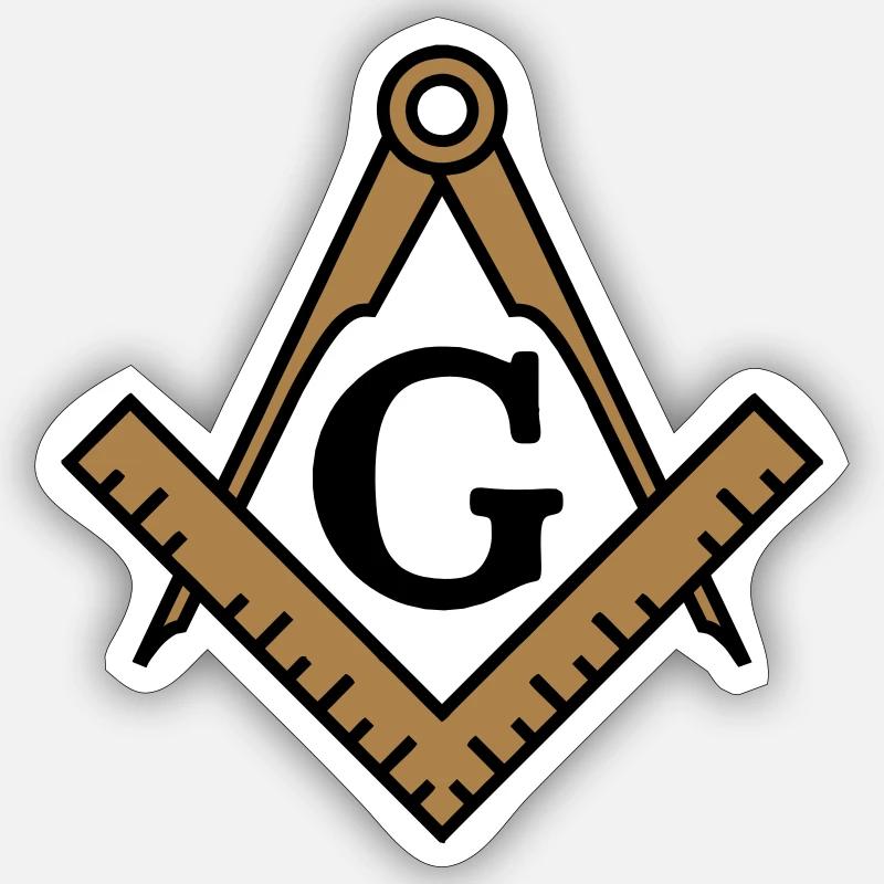 franc-maçon symbole, équerre & compas maçonniques Sticker taille S (10 x 10 cm)