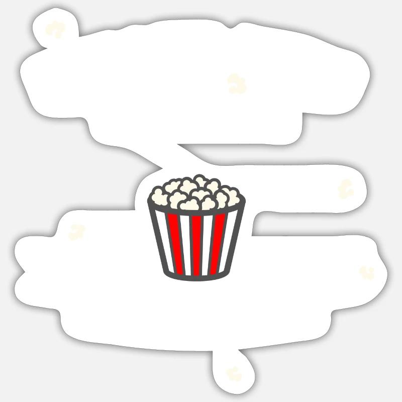 Finger weg vom Popcorn hell - Sticker Größe S (10 x 10 cm) - Mattweiß