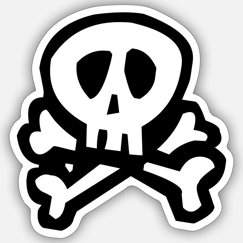 Comic Pirate Skull - Sticker size S (10 x 10 cm) - white matte
