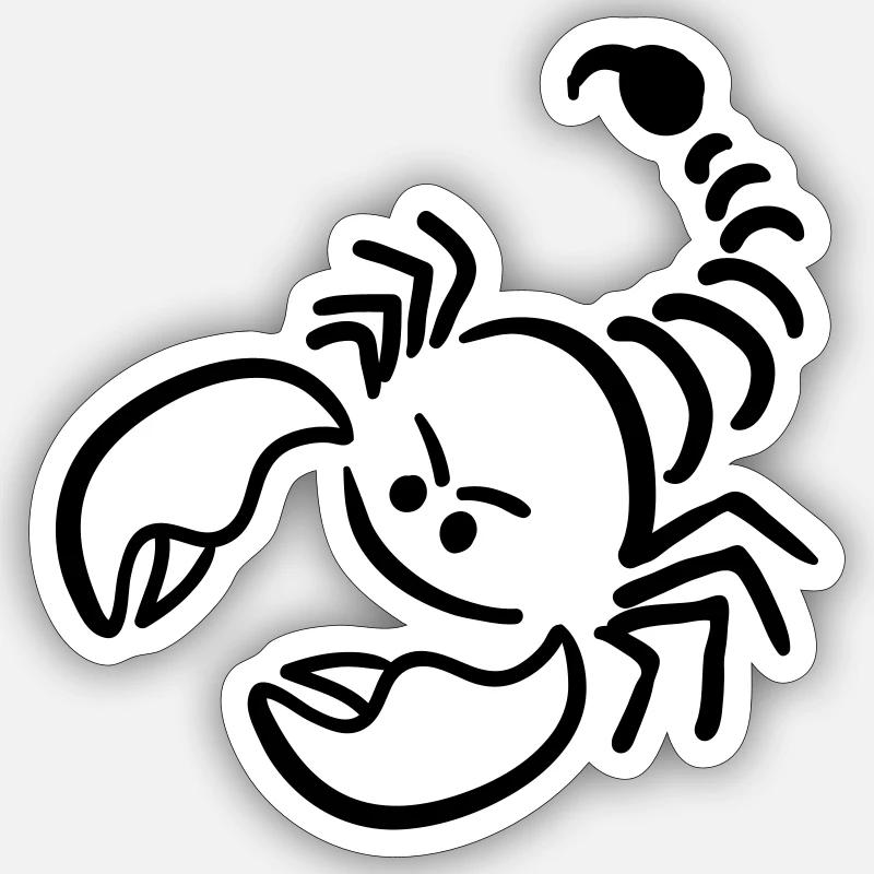 skorpion - Sticker taille S (10 x 10 cm) - blanc mat