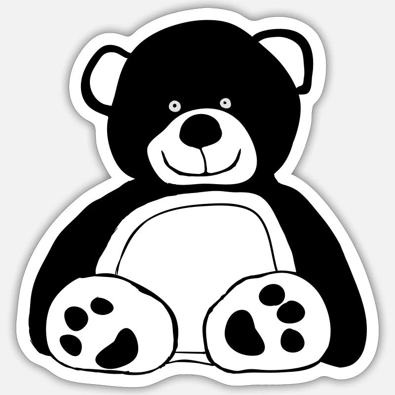 Teddybär - Sticker Größe S (10 x 10 cm) - Mattweiß