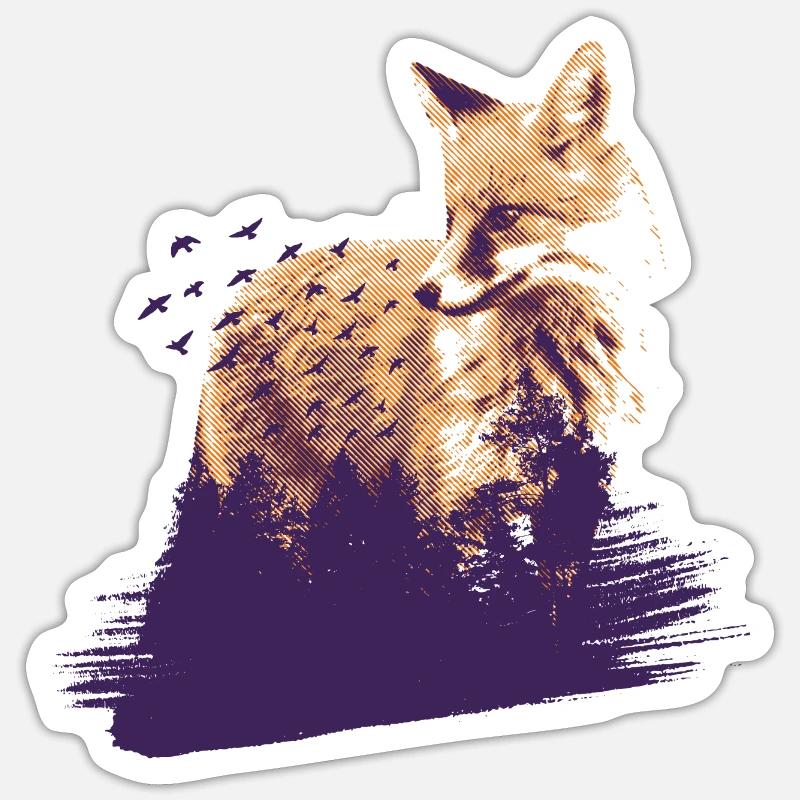Forest Fox - Sticker size S (10 x 10 cm) - white matte