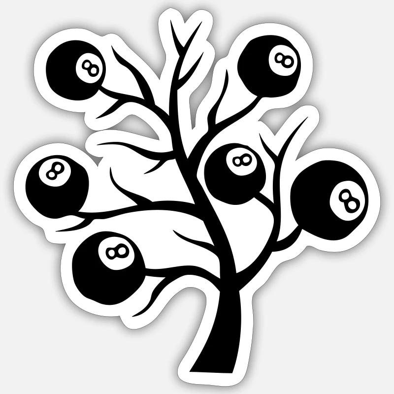 billiard tree ball branch Sticker size S (10 x 10 cm)