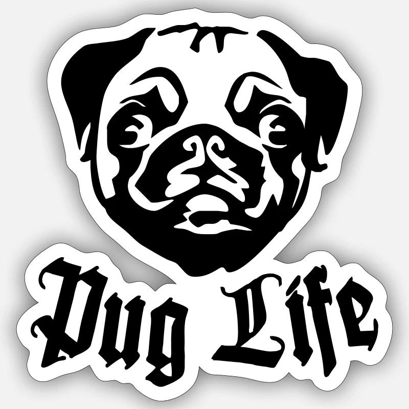 Pug Life Sticker size S (10 x 10 cm)