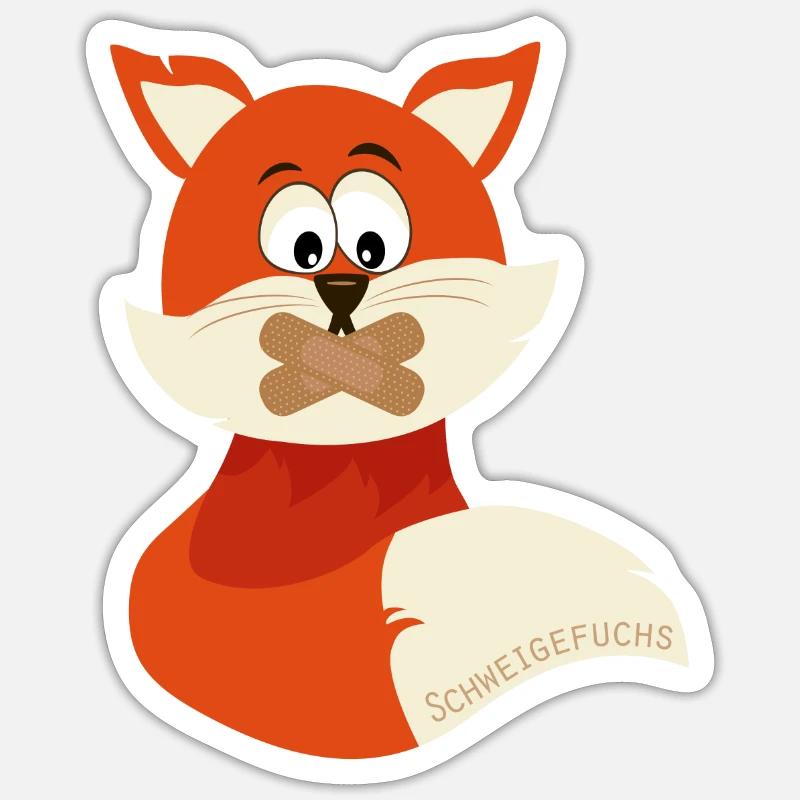 Rettet den Schweigefuchs ! - Sticker Größe S (10 x 10 cm) - Mattweiß