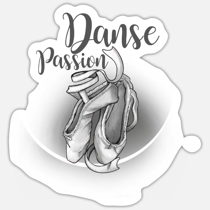 danse classique - Sticker taille S (10 x 10 cm) - blanc mat