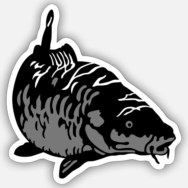 Carp - Sticker taille S (10 x 10 cm) - blanc mat