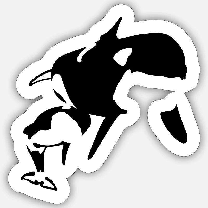 Orca - Sticker Größe S (10 x 10 cm) - Mattweiß