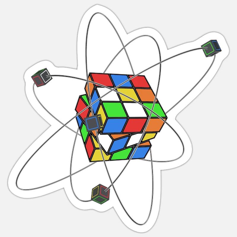 cube - Sticker size S (10 x 10 cm) - white matte