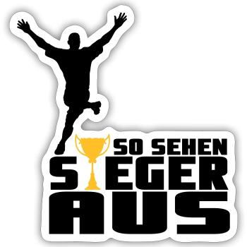 So sehen Sieger aus - Sticker Größe S (10 x 10 cm) - Mattweiß - Vorne