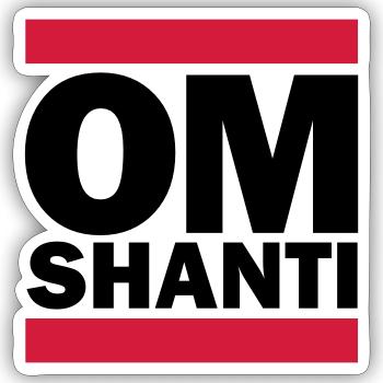 Om Shanti - Sticker taille S (10 x 10 cm) - blanc mat - Devant