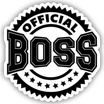 Boss (Stempel) - Sticker Größe S (10 x 10 cm) - Mattweiß - Vorne