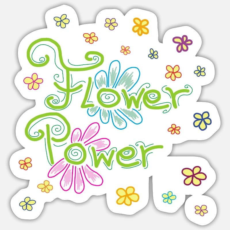 Pouvoir des fleurs - Sticker taille S (10 x 10 cm) - blanc mat