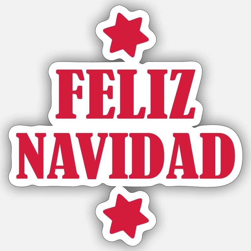 Feliz Navidad - Sticker taille S (10 x 10 cm) - blanc mat