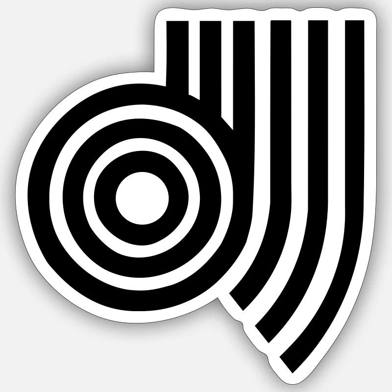 DJ - Sticker Größe S (10 x 10 cm) - Mattweiß