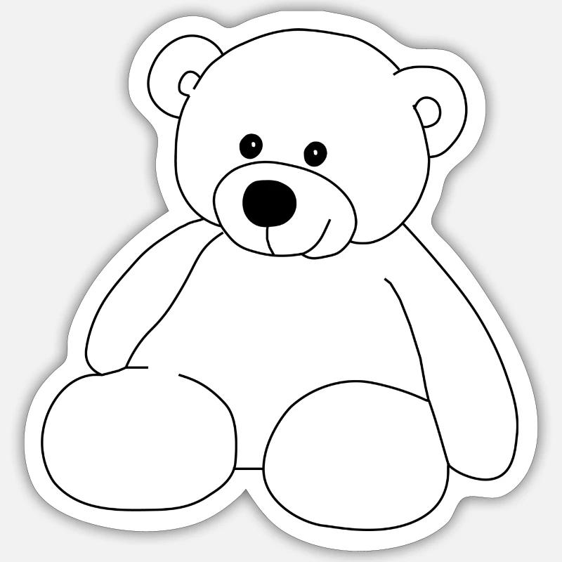 Teddy - Sticker size S (10 x 10 cm) - white matte
