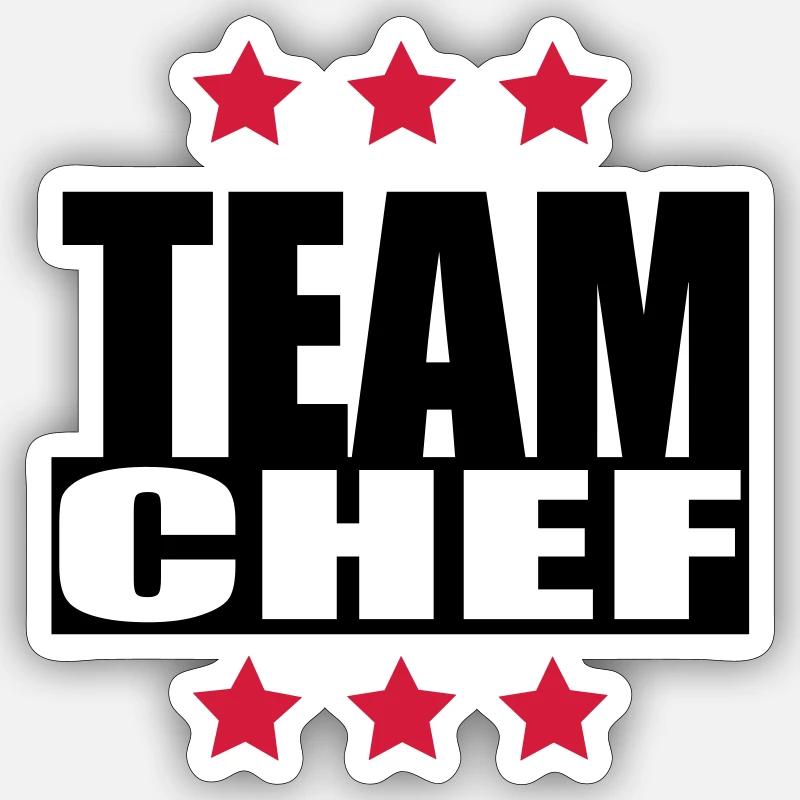 Team Chef - Sticker Größe S (10 x 10 cm) - Mattweiß