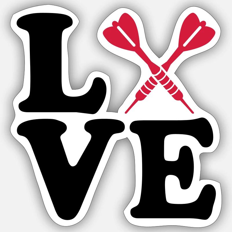 Darts - Sticker size S (10 x 10 cm) - white matte