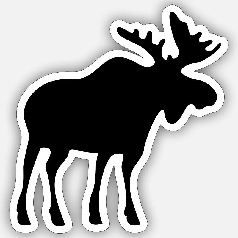 moose - Sticker size S (10 x 10 cm) - white matte