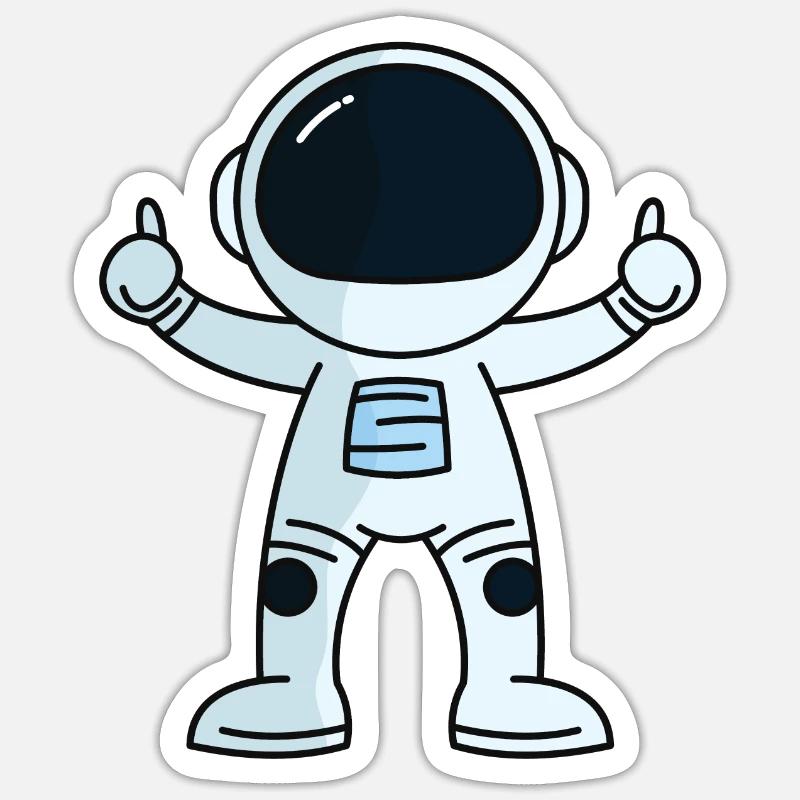 Astronaut - Sticker Größe S (10 x 10 cm) - Mattweiß