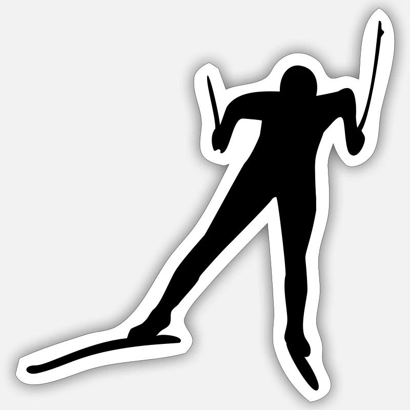 skiing Sticker size S (10 x 10 cm)