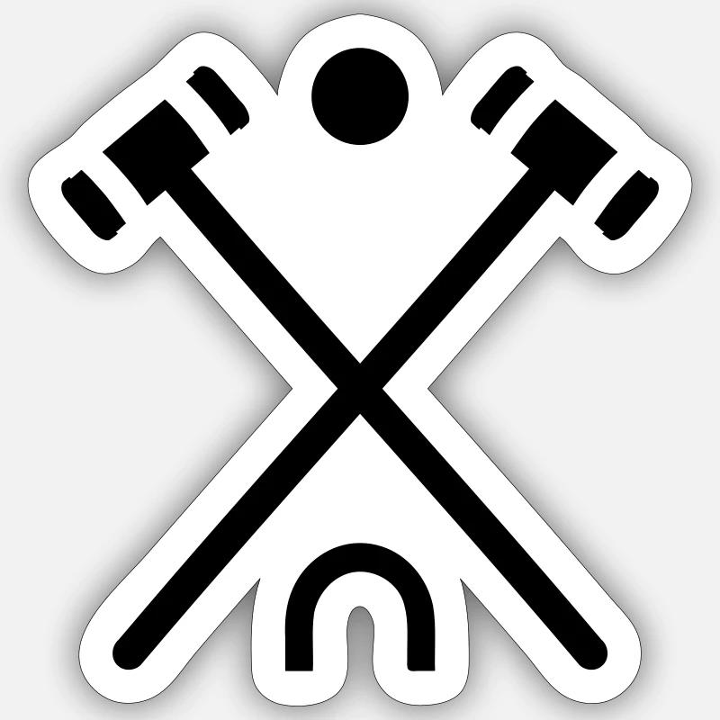 Croquet - Sticker size S (10 x 10 cm) - white matte