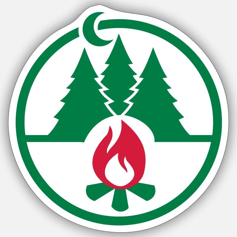 Camping - Sticker taille S (10 x 10 cm) - blanc mat