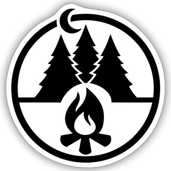 Camping - Sticker Größe S (10 x 10 cm) - Mattweiß - Vorne