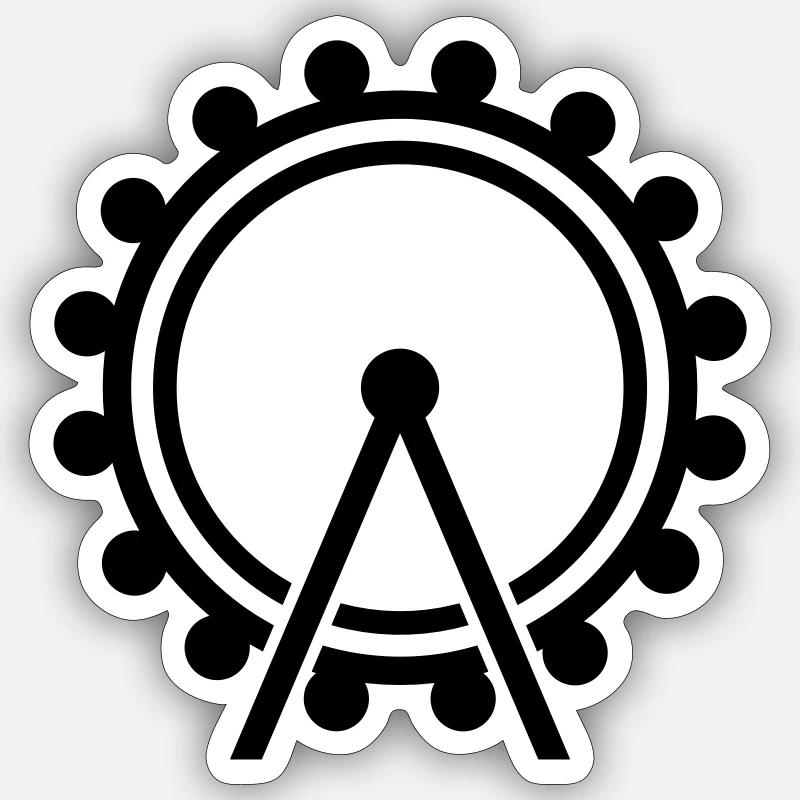 Grande roue - Sticker taille S (10 x 10 cm) - blanc mat