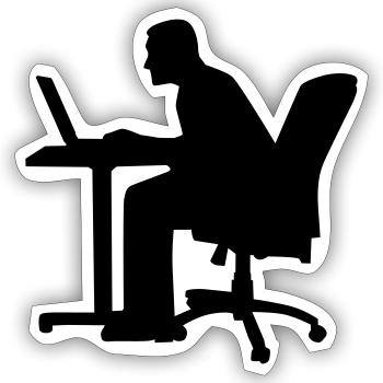 Computer - Sticker size S (10 x 10 cm) - white matte - Front
