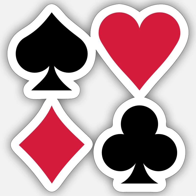 Poker - Sticker taille S (10 x 10 cm) - blanc mat