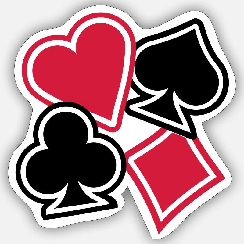 Poker - Sticker Größe S (10 x 10 cm) - Mattweiß