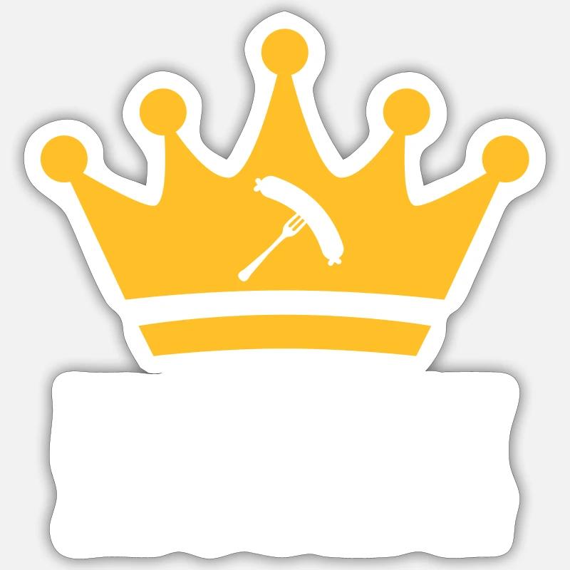 Bratwurst King - Sticker taille S (10 x 10 cm) - blanc mat