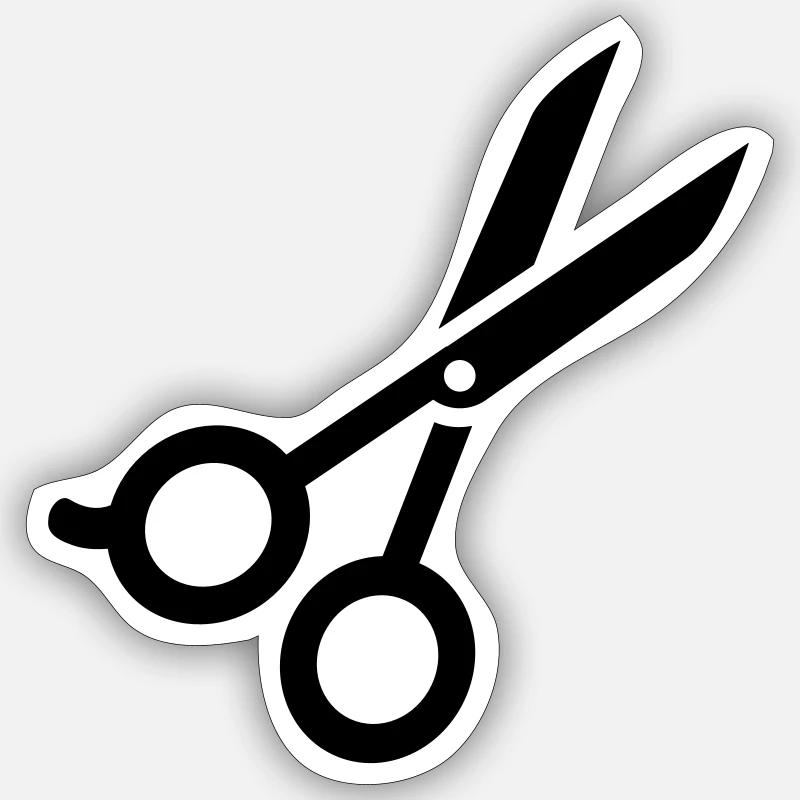 Schere - Sticker Größe S (10 x 10 cm) - Mattweiß