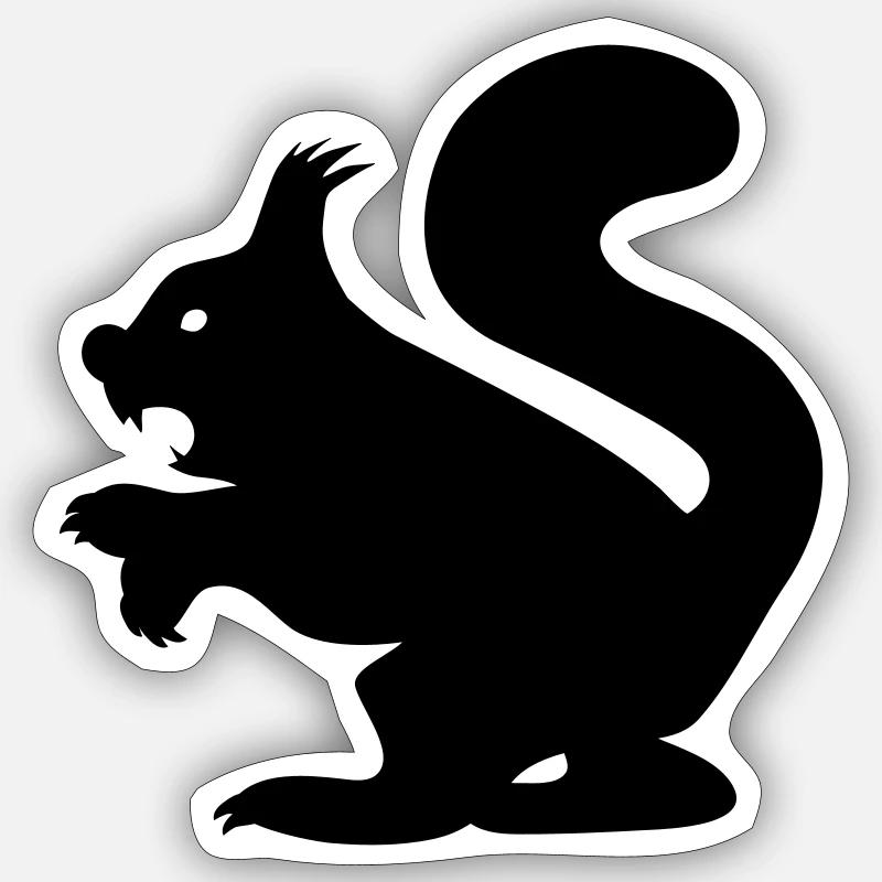 Killer Squirrel - Böses Eichhörnchen - Sticker Größe S (10 x 10 cm) - Mattweiß