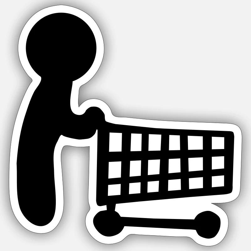 shopping - Sticker size S (10 x 10 cm) - white matte