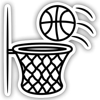 Basketball korb - Sticker Größe S (10 x 10 cm) - Mattweiß - Vorne