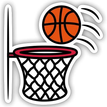 Basketball korb - Sticker Größe S (10 x 10 cm) - Mattweiß - Vorne