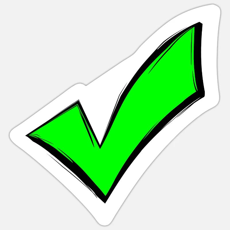 Häkchen hacken Farbig gesehen Sticker Größe S (10 x 10 cm)