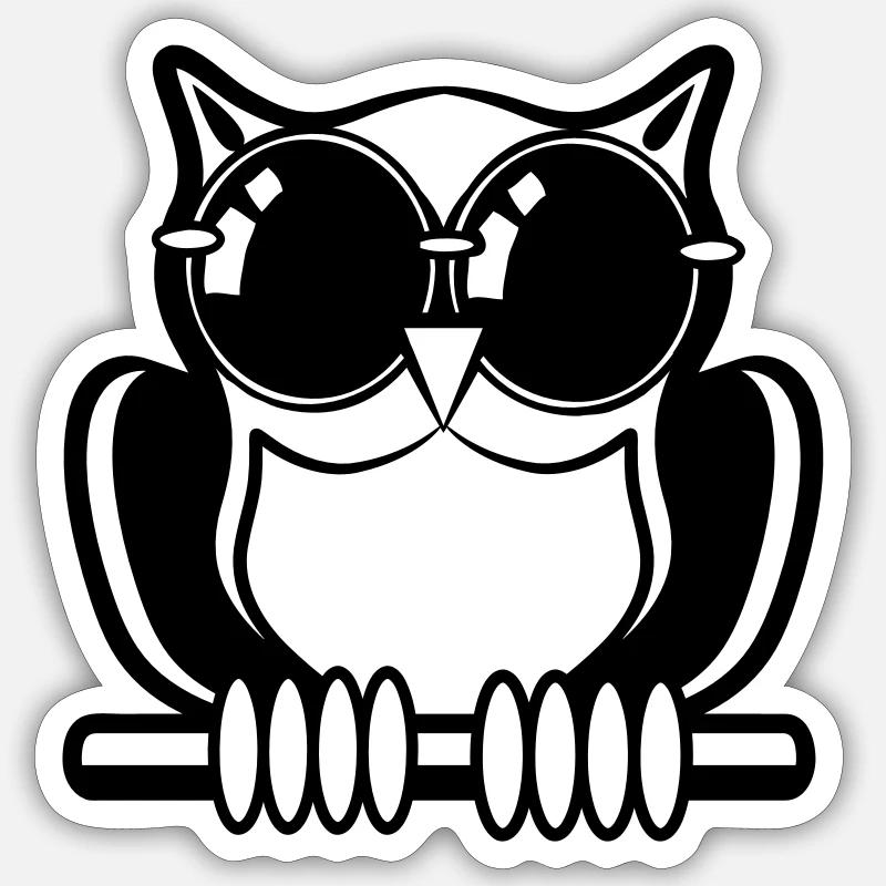 Eule Vogel wald sonnenbrille Sticker Größe S (10 x 10 cm)