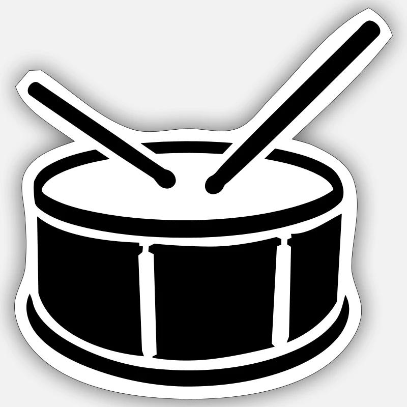 Trommel - Sticker Größe S (10 x 10 cm) - Mattweiß