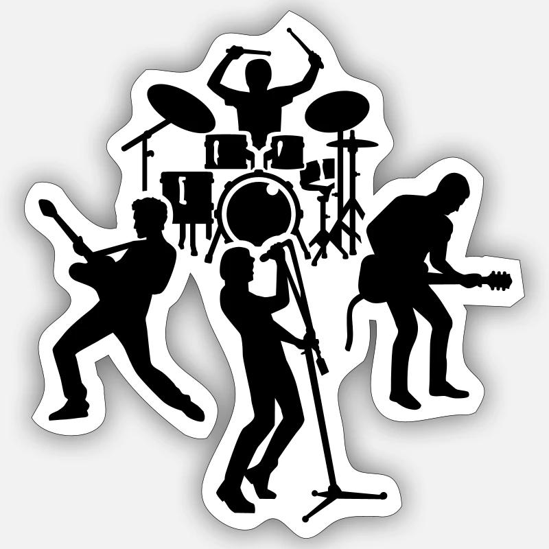 Band - Sticker Größe S (10 x 10 cm) - Mattweiß