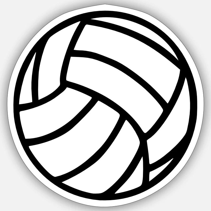 Volleyball - Sticker taille S (10 x 10 cm) - blanc mat