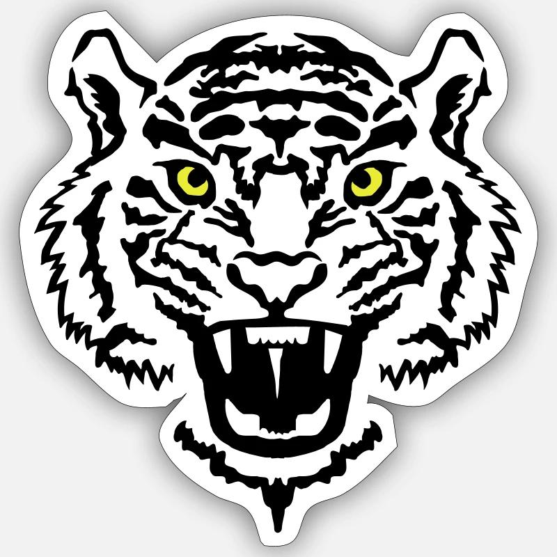 Tiger - Sticker Größe S (10 x 10 cm) - Mattweiß