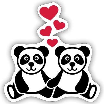 Panda - Sticker size S (10 x 10 cm) - white matte - Front