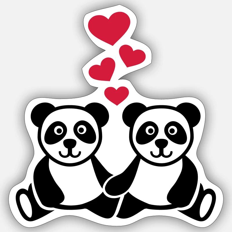 Panda - Sticker Größe S (10 x 10 cm) - Mattweiß